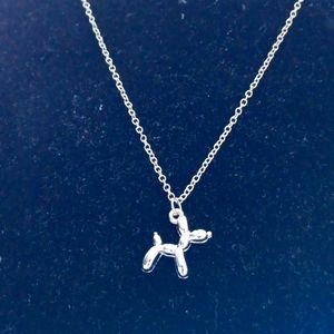 Silver balloon dog pendant